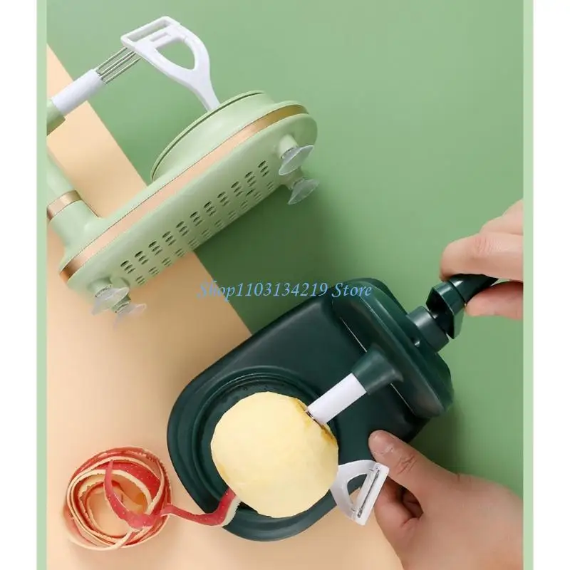 N5KC Automatic Manual Rotating Apples Peeler Hand Crank Peeling Machine with Slicers Corer For Easy Peeling Fruit Space Saving