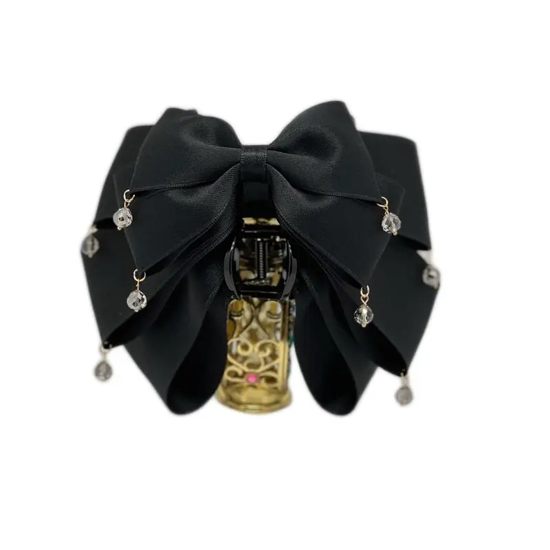 1pc Red romantic starry sky bow clip hair accessory new sparkling diamond tassel hair clip headwear for girls - Image 5