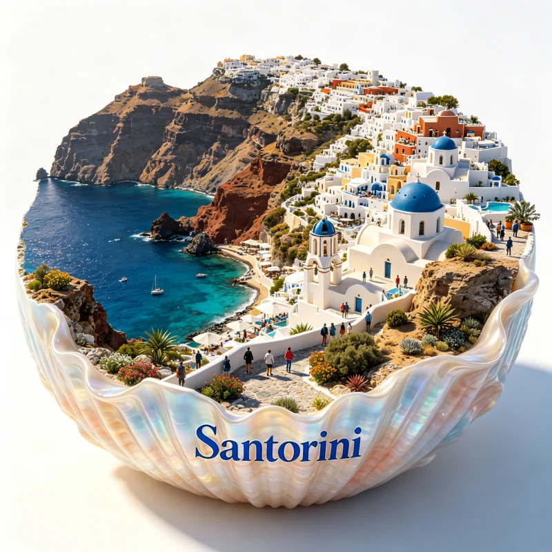 Greece Santorini Fridge Magnets Metal Alloy Material Oia Fira Travel Souvenirs Kamari Beach Fridge Stickers Birthday Gifts