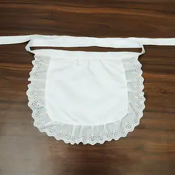 Fashion Lace Woman Lolita Maid Apron Short Half Waist Sexy Female Cafe Kitchen Cooking Florist Beauty Restaurants Pinafore Home