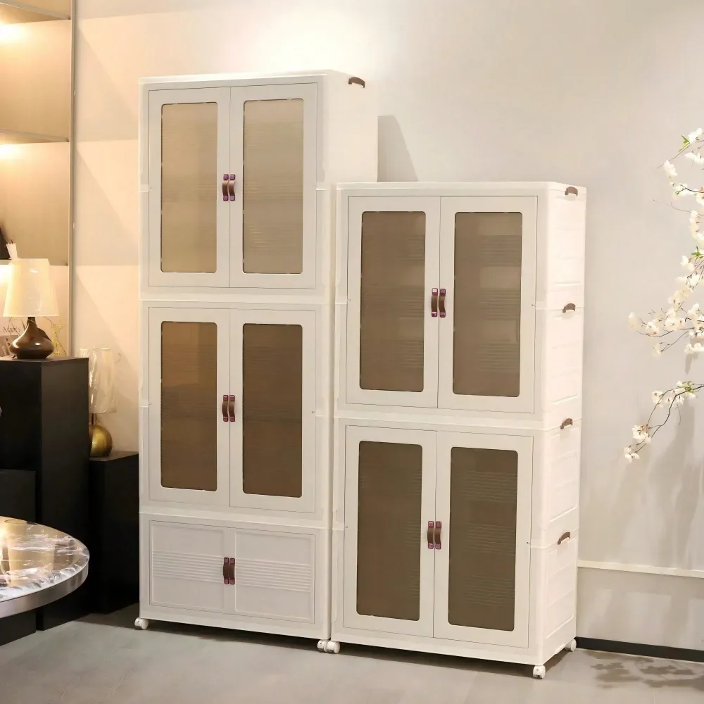 

Контейнер для хранения, Штабелируемый шкаф для хранения, Многофункциональный органайзер для гардероба. Легкосборный складной шкаф-гардероб можно использовать как...