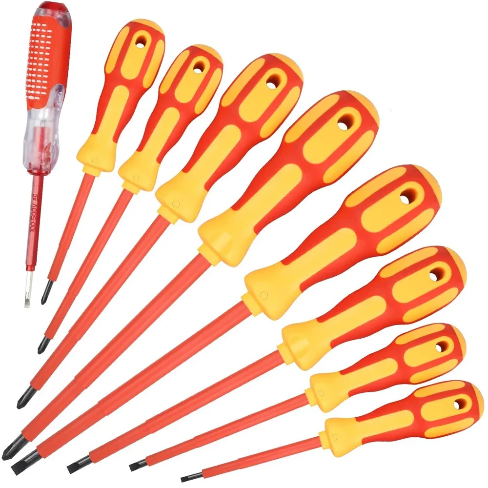Magnetic Screwdriver Set 1000V Insulated Phillips Slotted Bits Electrician For Electrician Hand Tools Multifunctional