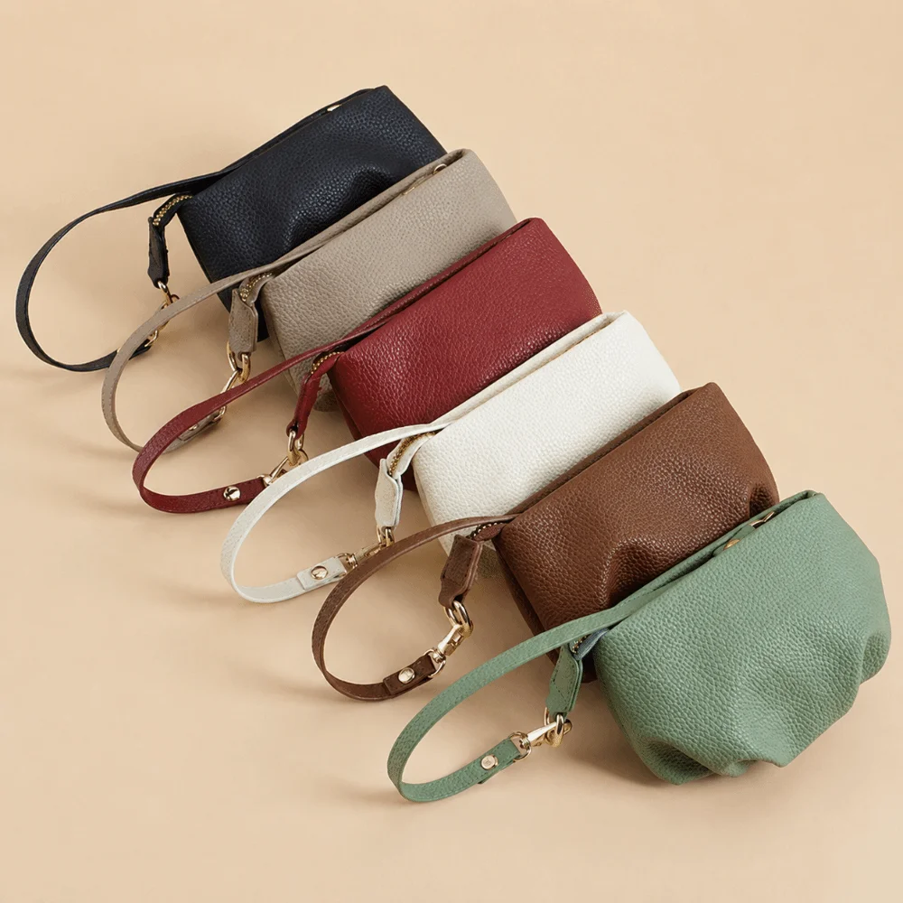 Cloud Pleated Vegan Leder Schultertasche PU-Leder Kleine Clutch-Tasche Weiche Textur Dumpling-Tasche für Damen