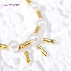 18K Gold /Silver Plated Brass Spacer Beads Long 9mm Bone Shape Tube Beads For Jewelry Making Supplies DIY Bracelet Accessries