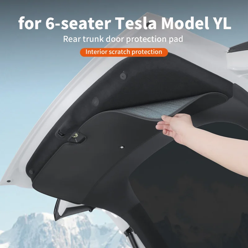 Geeignet für 25-26 Tesla 6-Sitzer Model YL/Model Y Juniper Heckklappenpolster, Kofferraumtür-Wildlederschutzpolster, Innenraumzubehör – Detail 1