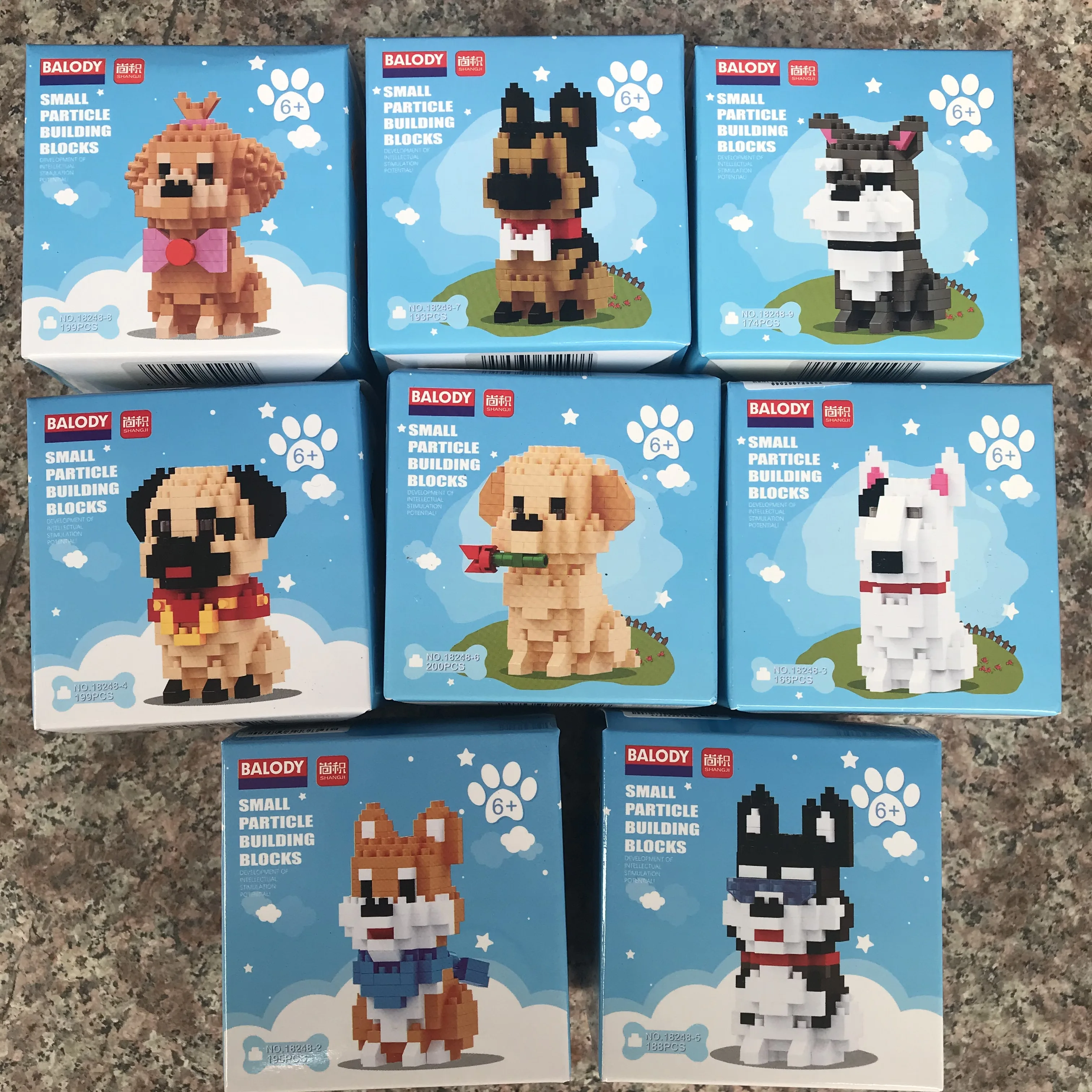 Balody Mini Blocks Assembly Animal Model Shiba Dog Husky Diamond Bricks Schnauzer Kids Gifts Girls Christmas Present Pet Shop