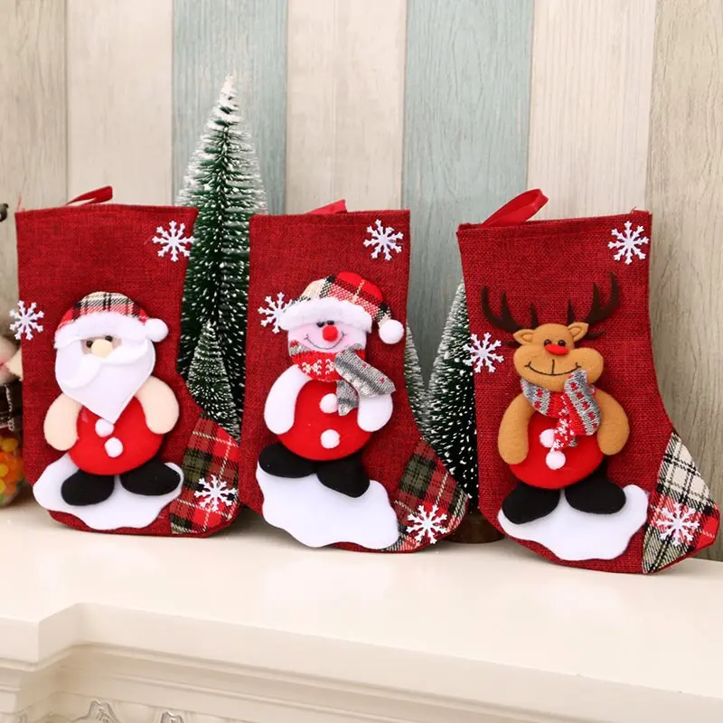 Christmas Tree Hanging Socks Pendant Home New Year Desktop Home Decoration for Office Kitchen Bathroom