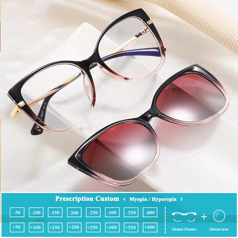 Unisex Retro Round Myopia Prescription Reading Glasses Women New Design TR90 Polarized Sunglasses Optical Eyeglasses Frame