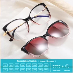 Unisex Retro Round Myopia Prescription Reading Glasses Women New Design TR90 Polarized Sunglasses Optical Eyeglasses Frame