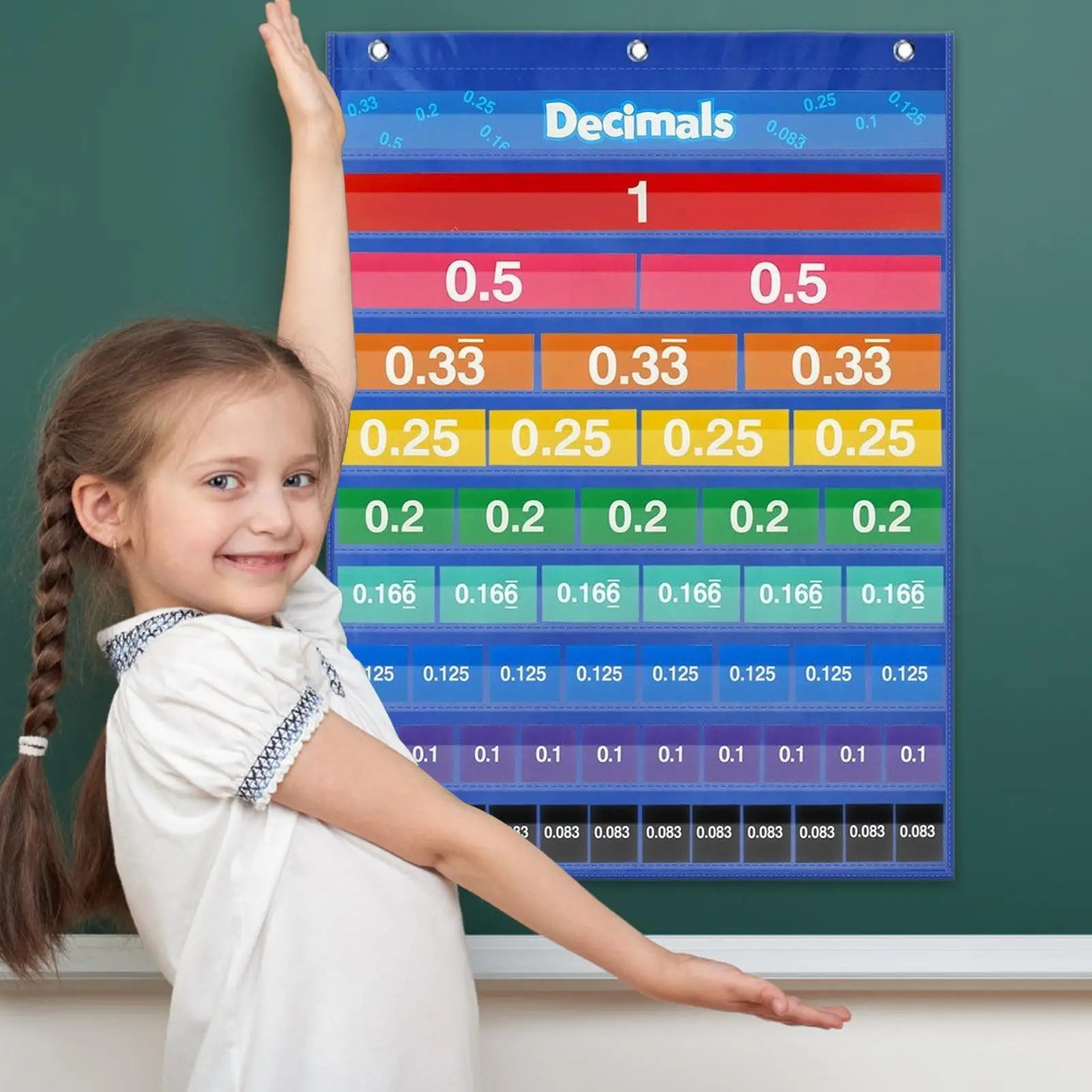 Pocket Chart For Classroom Decimal Fraction Cards Educational Board Math Learning Tool Activities For School Teacher Teaching