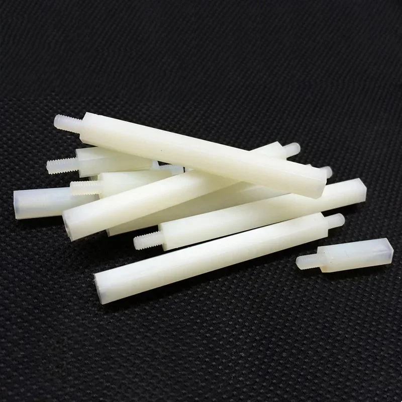 

EHRXBVG 30pcs M3 Nylon column external hex Single head isolation column white spacers standoff amplifier board nuts 11mm-16mm