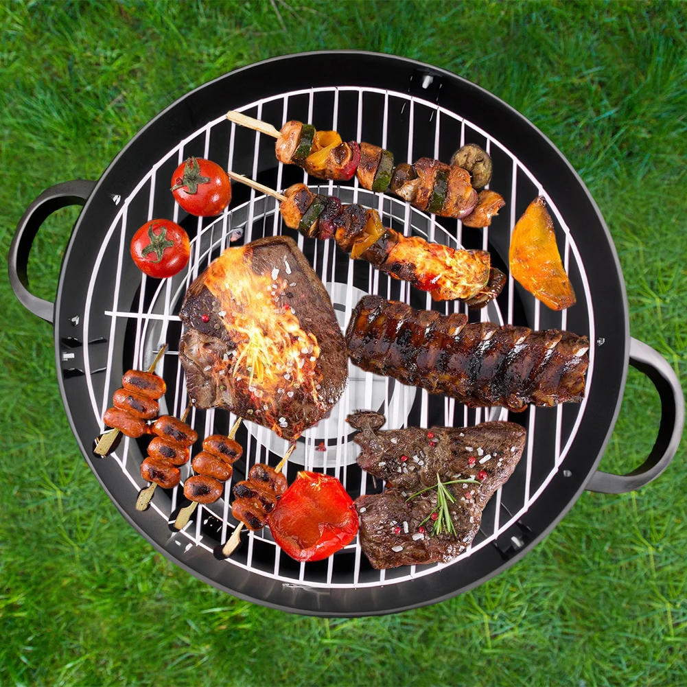 

Vertical Charcoal Smoker with Built-in Thermometer BBQ Smoker Grill with Air Vent Round BBQ Grill for Outdoor Cooking