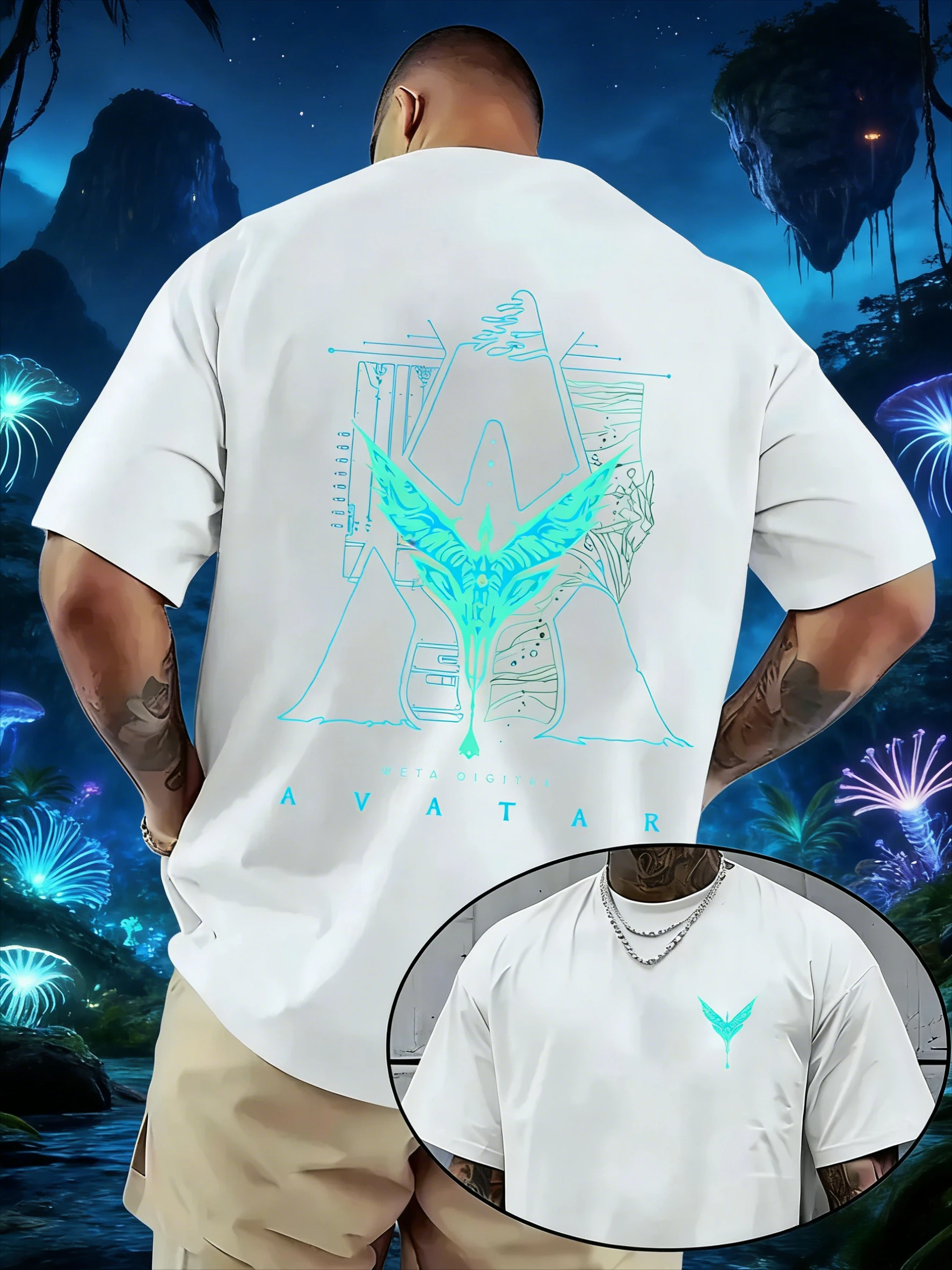 

Летняя футболка Disney Avatar 2026 для мужчин и женщин, 100% чистый хлопок, с коротким рукавом, повседневная, свободная и дышащая.