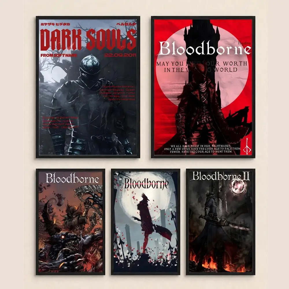 Game B-Bloodborne Poster HD art, waterproof, sticky wall, home decoration (living room, bedroom, bar), aesthetic