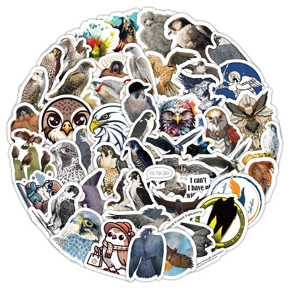 

10/60PCS Cartoon Animal Cool Falconry Personality Fun Decorative Stickers Doodle Waterproof Decals for Skateboard Motorcycle