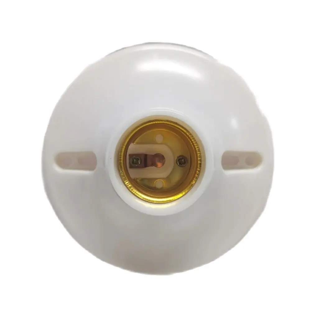 Round Flat Bottom Lamp Holder, Bedhead parafuso de plástico, Branco Pendurado Lampholder, E27, 1Pc