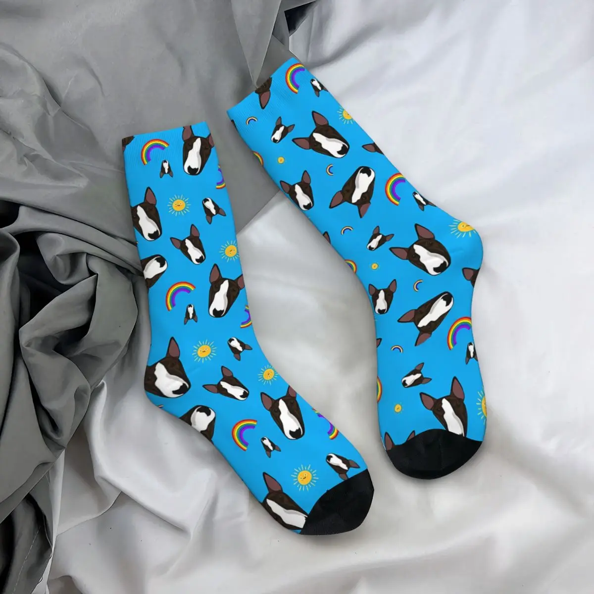 Funny Crazy Sock for Men Dozer Harajuku Bull Terrier Pet Dog Quality Pattern Printed Crew Sock Seamless Gift