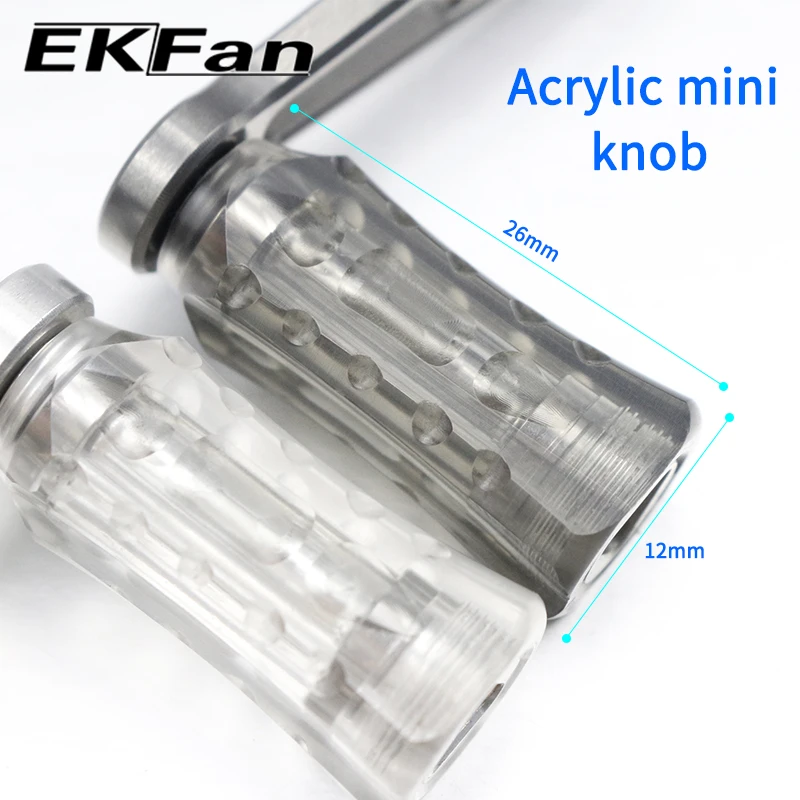 EKFan 80/90/105mm Aluminiumlegierung Baitcasting Angelrollengriff 7*4/8*5mm Loch Universal A/S/D mit Acrylknopf Köderrollenteil – Detail 15