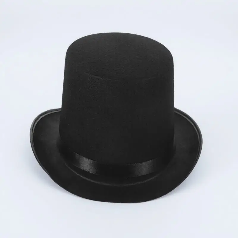 قبعة الساحر ذات الزي الأسود مصنوعة من المنسوجات الممتازة المثالية لحفلات الهالوين، قبعة الساحر واللباس