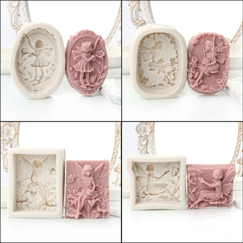 Forest Girl Flower Fairy Silicone Soap Mold DIY Elf Angel Girl Candle Resin Plaster Handmade Soap Wax Clay Art Craft Home Decor