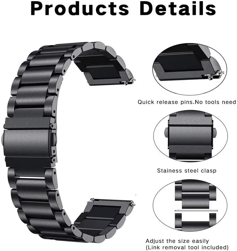 

Luxury 18MM Metal Band For Xiaomi Mi Smart Watch Straps Stainless Steel Bracelet For Garmin Vivoactive 4S/Venu 2s Wristbands