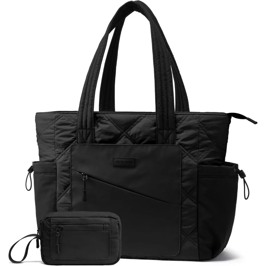 

Стеганая женская сумка-тоут с застежкой-молнией. Стильный дизайн-пуховик. Идеально подходит для ежедневного использования. Работа, путешествий, школы и медсестер.