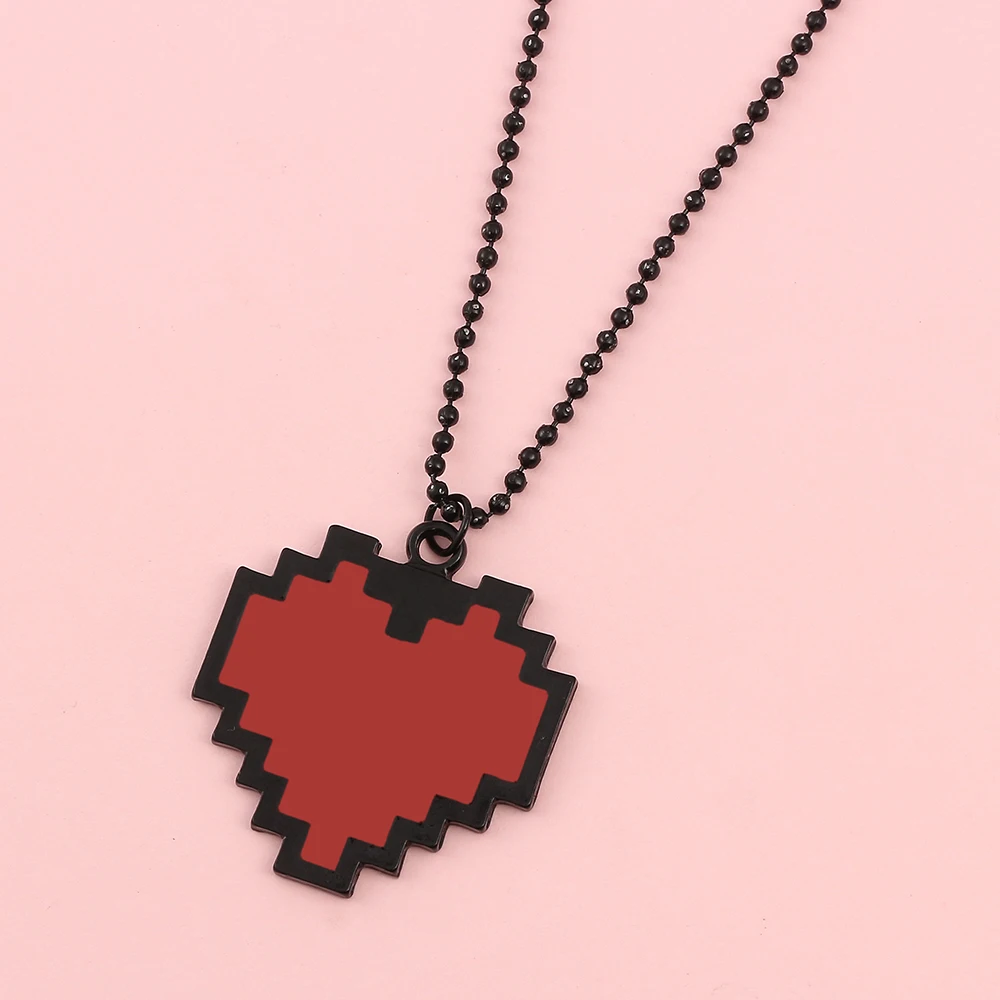Stereoskopische Pixel-Herz-Halskette Kreativer Charm-Anhänger für Valentinstag Schmuckanhänger Persönliches Geschenk – Detail 5