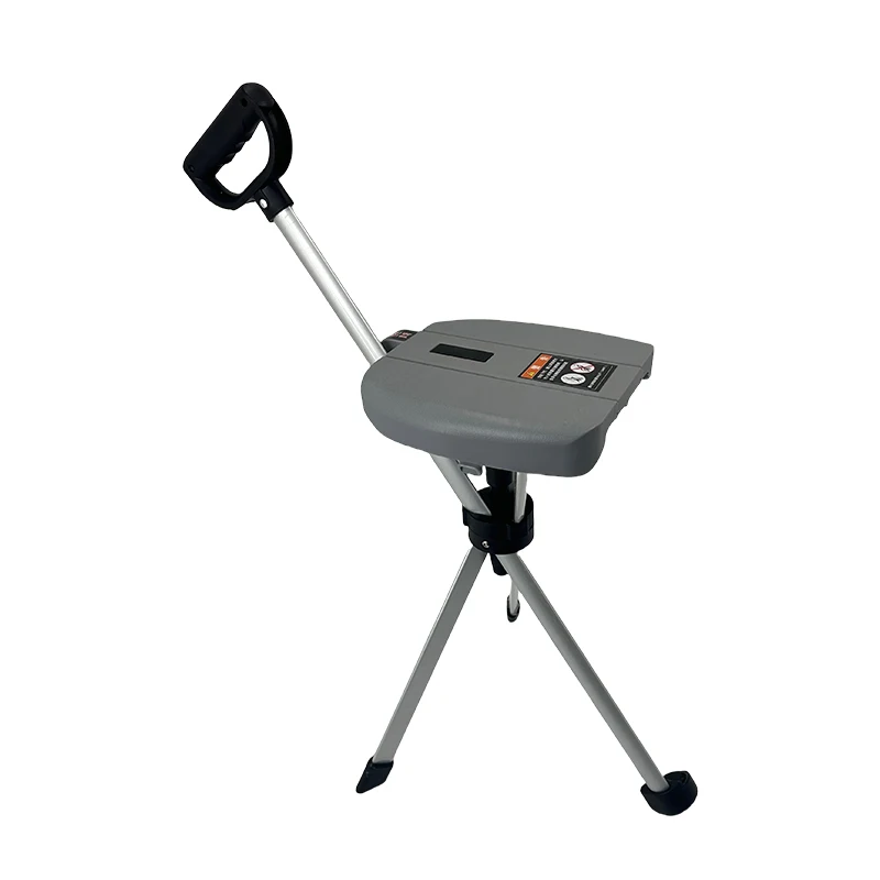 

3-leg Aluminum Walking Cane With Seat Medical Folding Crutch Chair for Elderly Outdoor Use