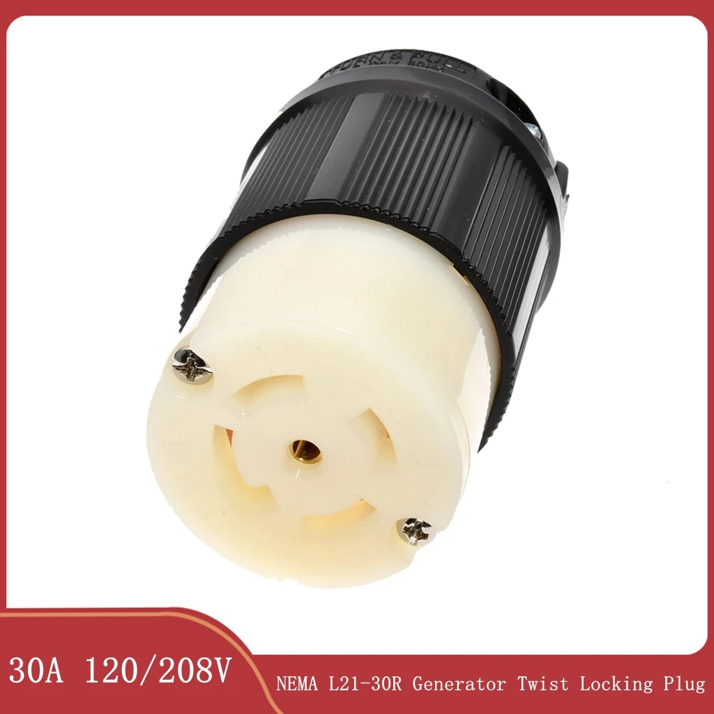 

NEMA L21-30R 30 Amps 125/208V 4 pole 5wire Generator Twist Locking Plug Connector Female Receptacle