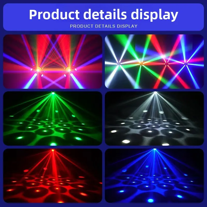 12-Arm Magic Ball King Kong Moving Head Light with Remote, RGB Rotating Stage Lamp for DJ Bar Party