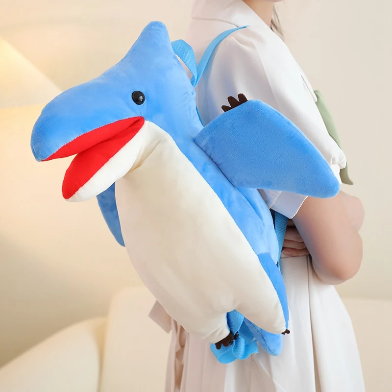 Cartoon Wings Dino Plushies Dolls Soft Stuffed Animals Pterosaur Kids Toys Funny Student Popular Backpack for Child Gifts Decor