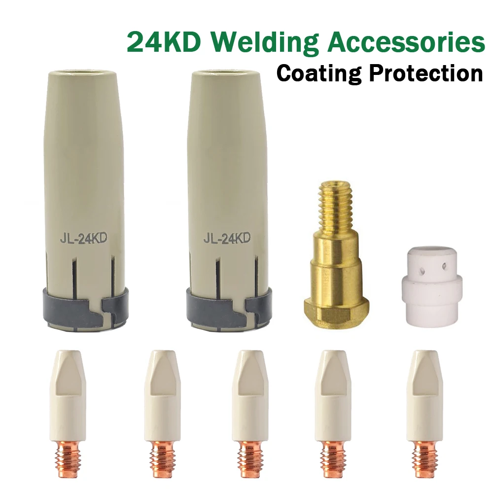 MB-24KD New Coating Protection Non-Stock Nozzle Contact Tips 0.8/1.0/1.2mm Gas Nozzle Holder For 24KD MIG MAG Welding Torch