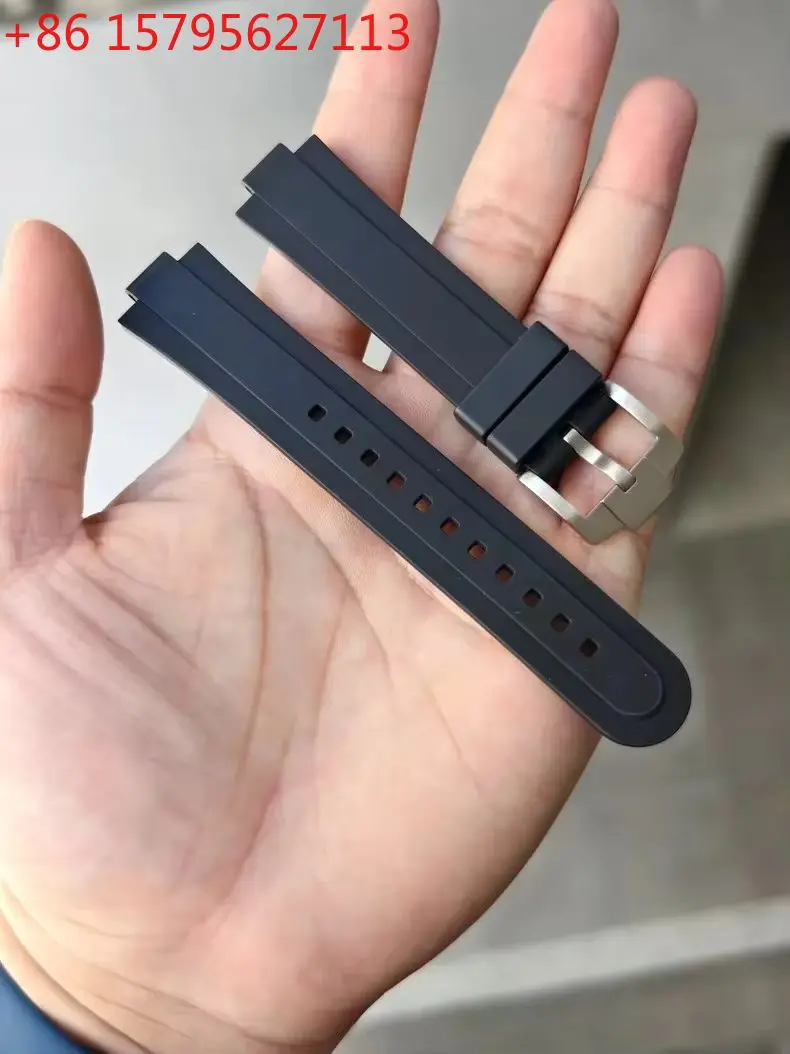 Watch Strap For Tudor 39MM Pelagos Tomahawk Series 25407 Waterproof Rubber Watch Band Soft Black