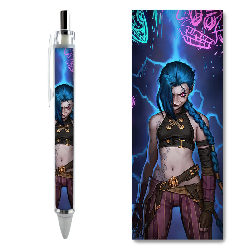 2/4PCS League of Legends Jinx Character Gel Pens Hot-selling Game Character Decoration Aesthetic Stationery School Supplies