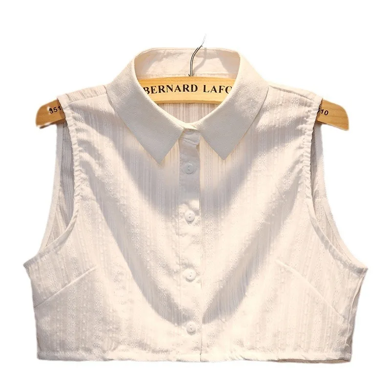 Fake Children's Versatile Autumn Winter Spring Breathable Cotton Linen Ruffled Edge Round Neck Korean Style