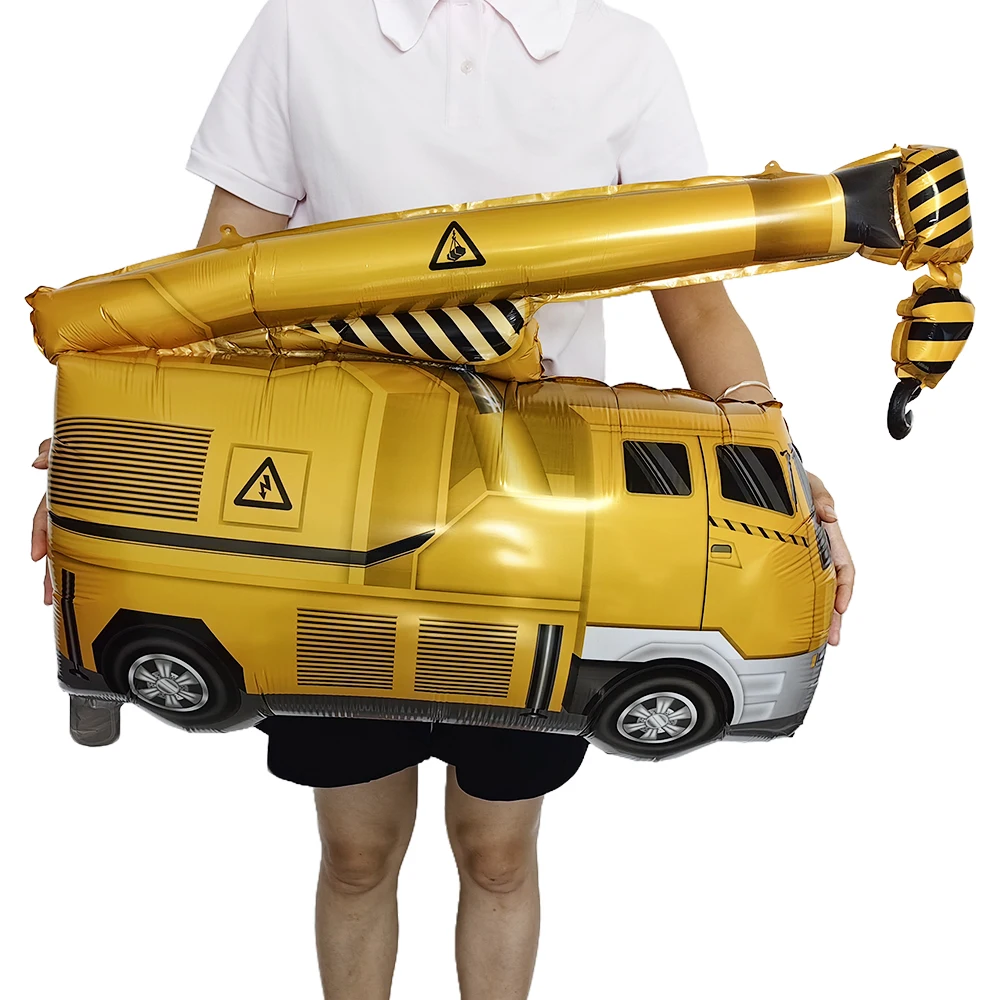 Construction Truck Balloons Excavator Cement Truck Forklift Crane Foil Balloon Kid Boys Birthday Party Construction Theme Decors