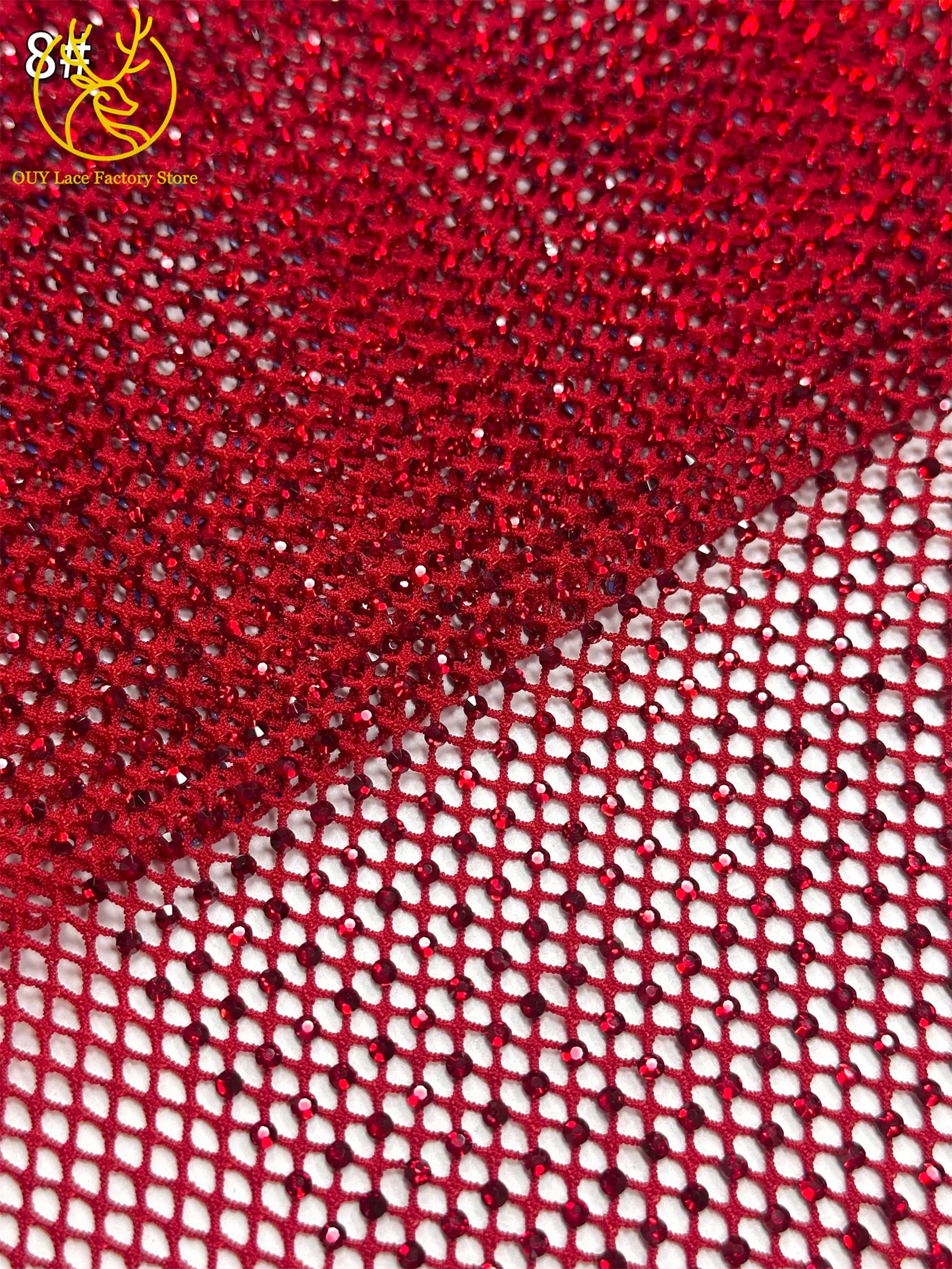 2,5 Yards Hochwertiger Dubai Edelstein-Netzspitzenstoff Hochqualitative Afrikanische Spitze Nigerianischer Steinspitzenstoff für Damen-Abendkleider – Detail 17