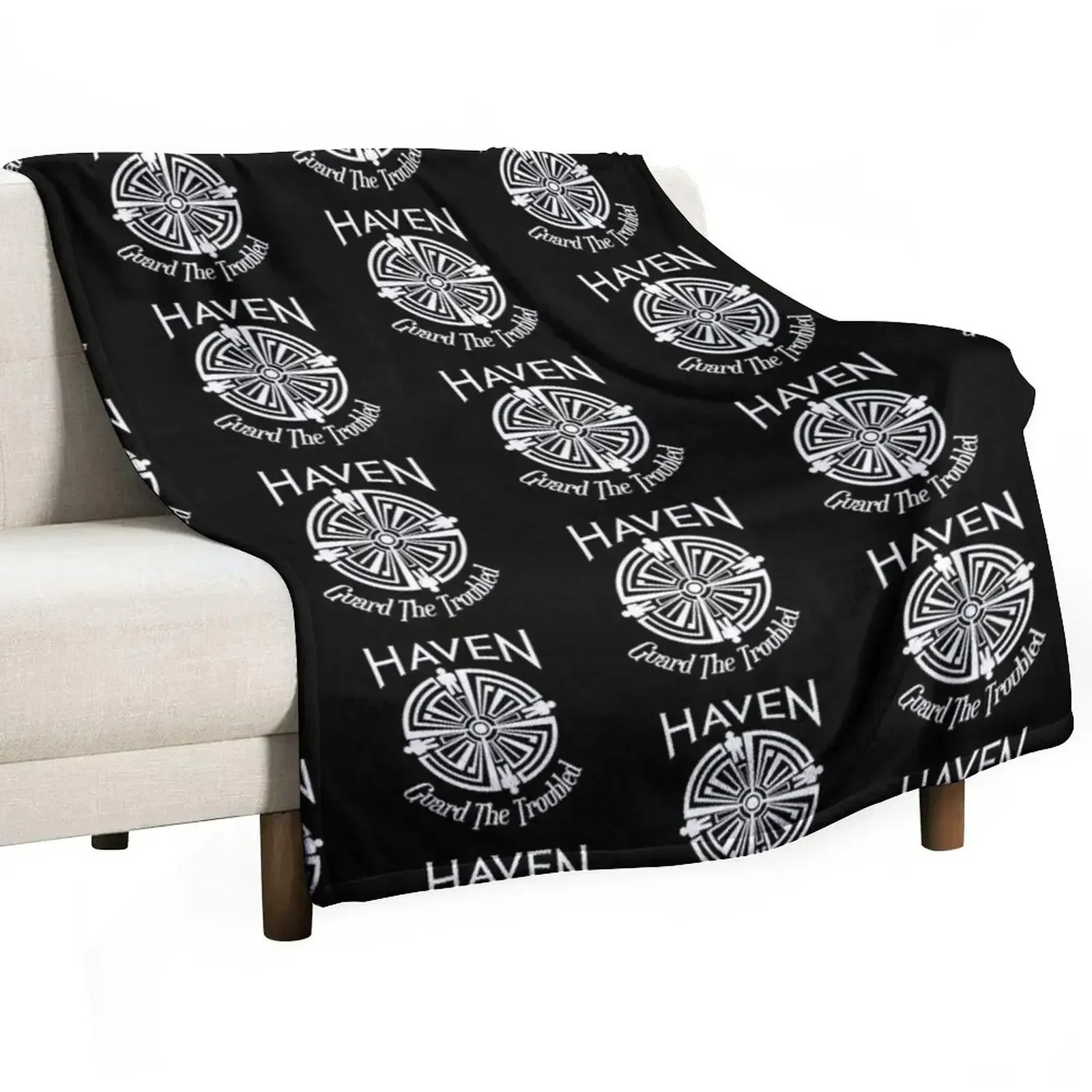 Haven Troubled Tattoo White Logo Throw Blanket Thermal Beautifuls Blankets