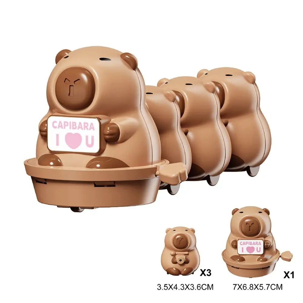 Capibara cartone animato giocattolo a orologeria connessione magnetica in plastica Capibara carica bambola marrone meccanismo di carica altalena giocattolo strisciante per bambini