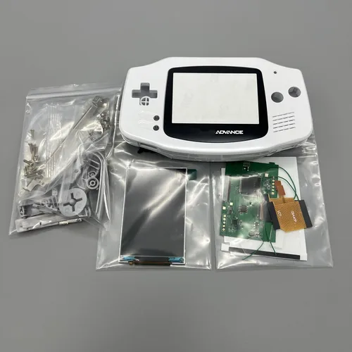 2024 nuevo GBA IPS LCD sin carcasa cortada requerida fácil de instalar 3,0 ""IPS LCD de alto brillo y kit de carcasa para Gameboy advance GBA