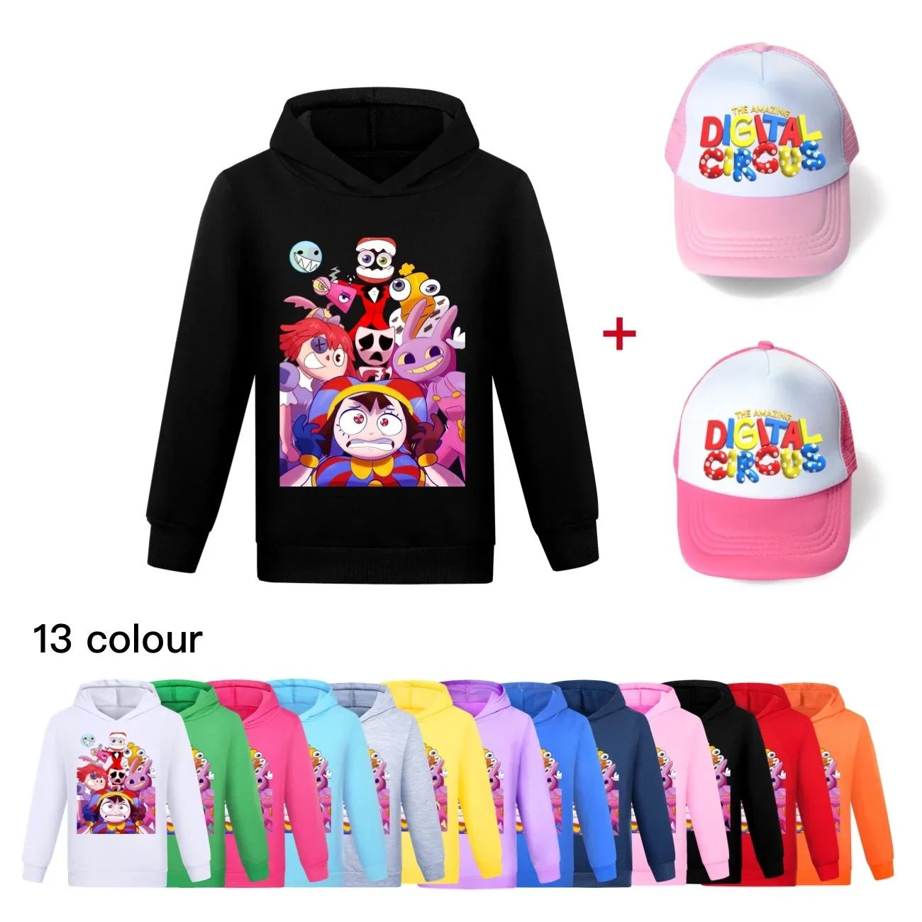 

Cartoon Movie The Amazing Digital Circus Kids Clothes Hoodie Baby Girls Cotton Coat Teenager Boys Long Sleeve tshirt Sweatshirts