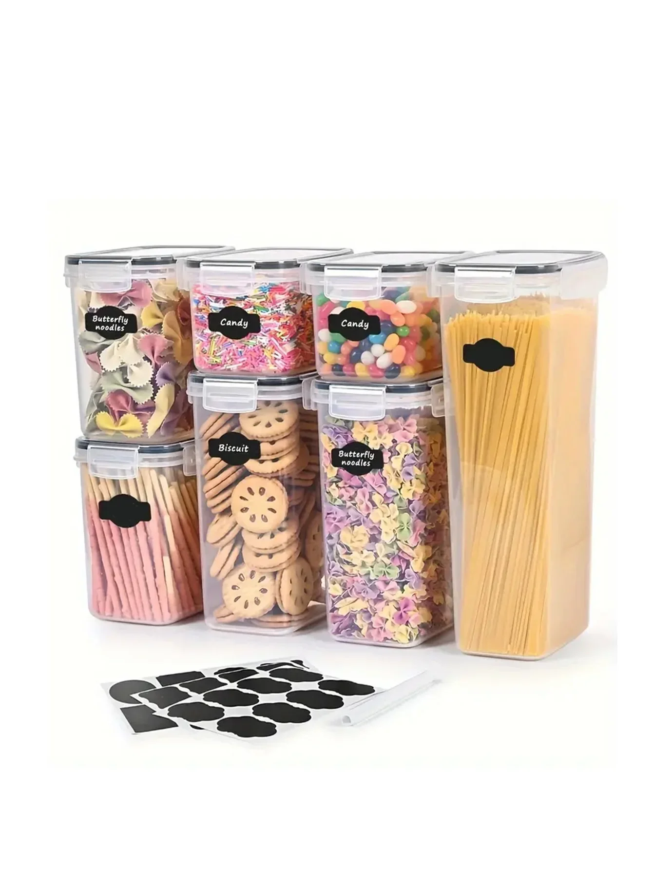 

24pcs kitchen decor and accessories，Complete food storage containers with LIDS, clear food jars, moisture-proof sealed crisper,