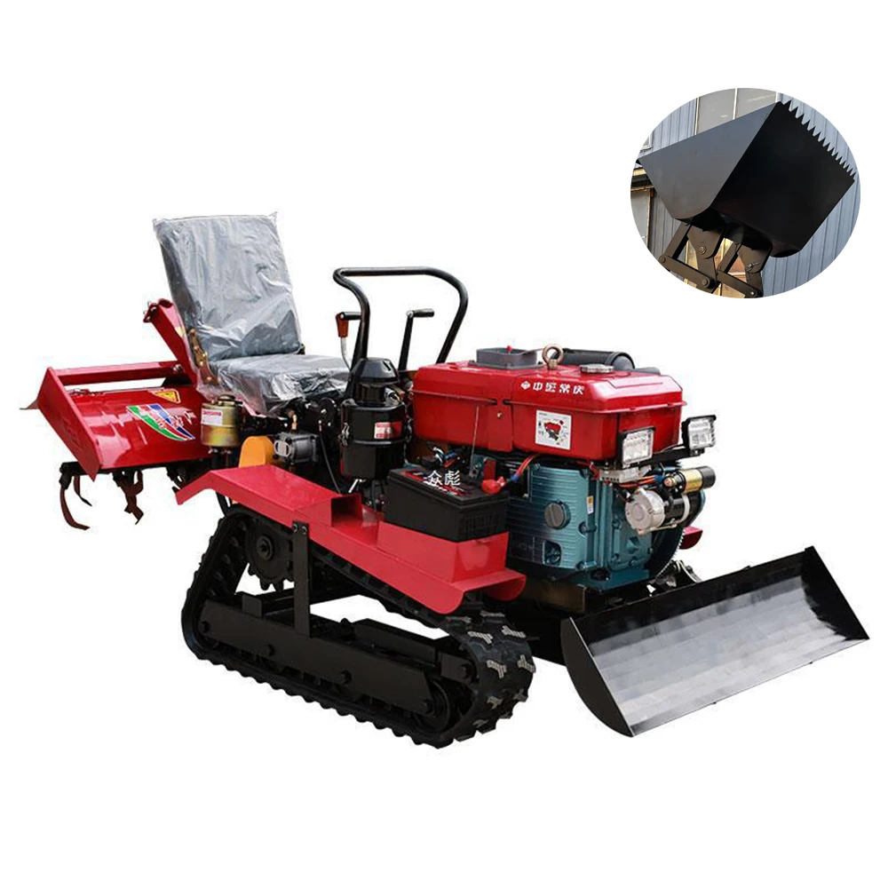 Hot Selling Small Tracked Cultivator 25Hp Small Power Cultivator Hand Cranked Micro Tracked diesel Engine Rotary Tiller