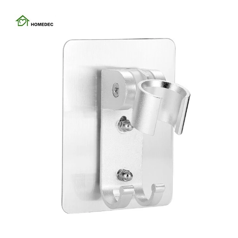

Adjustable Chrome Space Aluminum No Drilling Shower Head Bracket Wall Holder