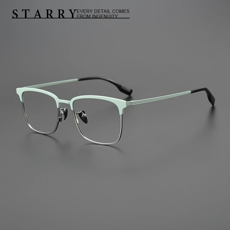 

Pure Titanium Men Eyeglasses Square Top Quality Handmade Glasses Retro Optical Myopia Reading Personalized Women Eyewear 80093