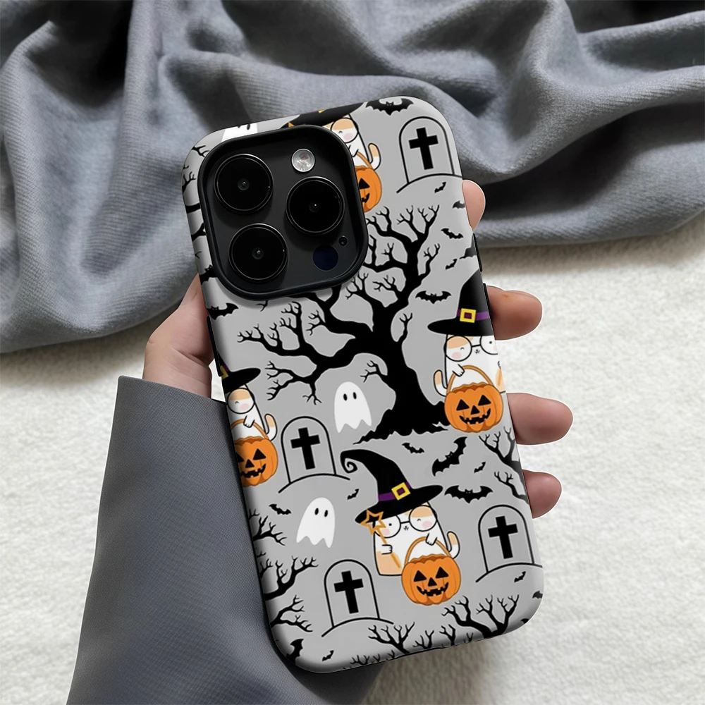 Halloween Katten IPhone 17 Moet voor Magnetische Telefoonhoesje voor IPhone 17 16 15 14 13 Pro Max Plus Enkele Dubbellaagse Stoere Hoes