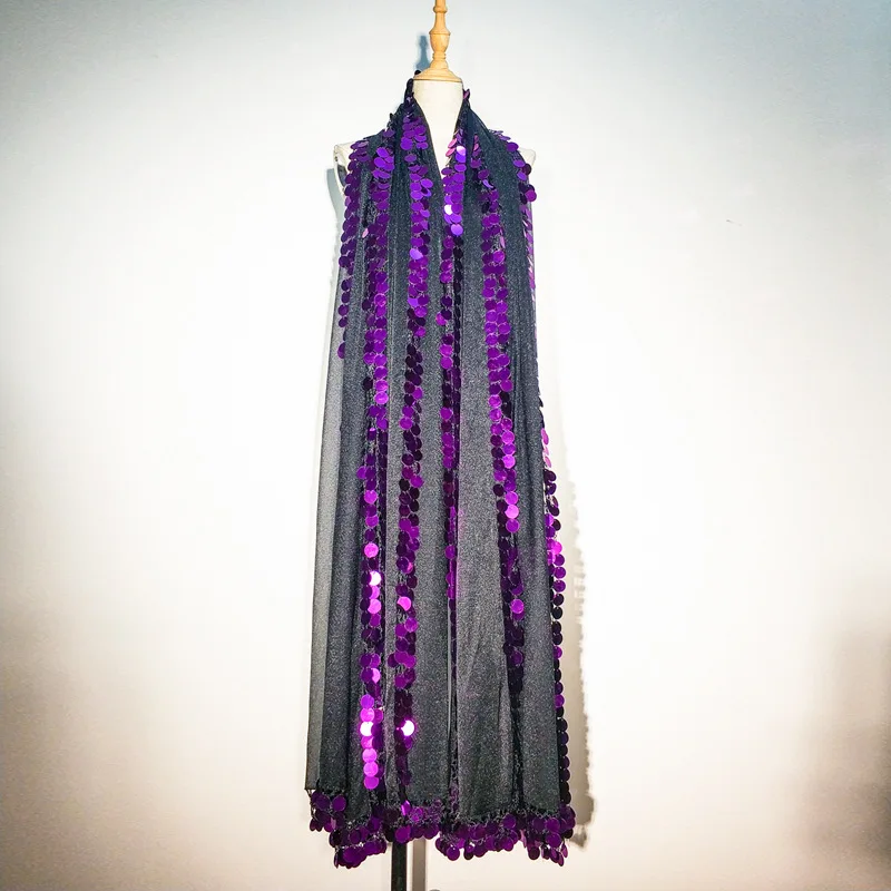 벨리댄스 말라야 스카프 핸드메이드 여성용 스팽글 장식 반짝이 무대 소품 공연 쇼 골드 베일 성인 여성용