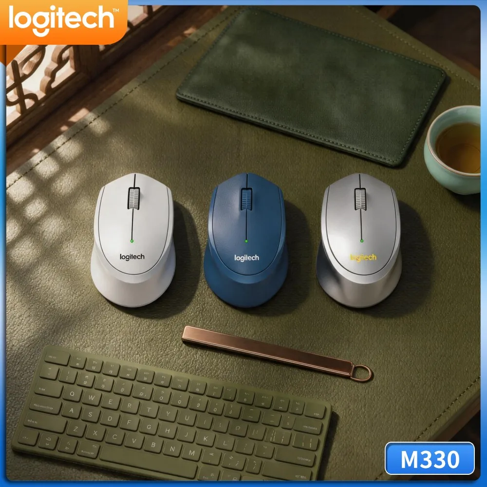 Logitech M330 Silent Wireless Mouse Built In Receiver Storage Slot Prevent Nano Dongle Loss For Laptop PC Office Daily Task