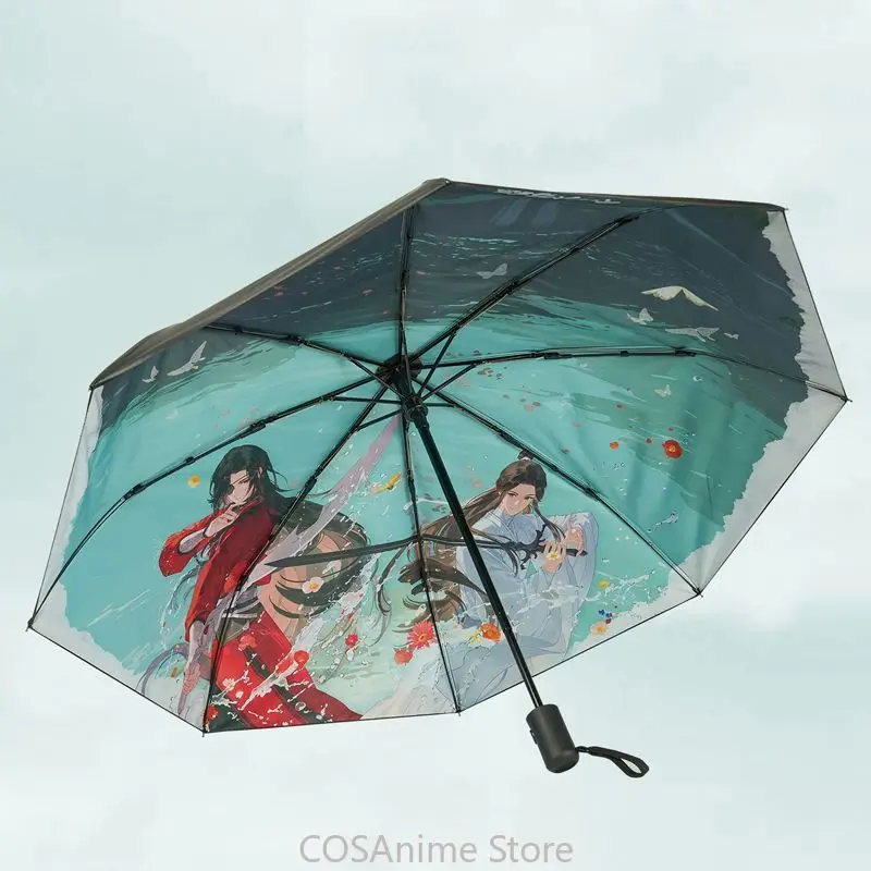 TGCF Hua Cheng Xie Lian Anime Cosplay Eight Bones Opening Closing Fold Umbrella Tian Guan Ci Fu Sunscreen Sunshine Rain Umbrella - view 2