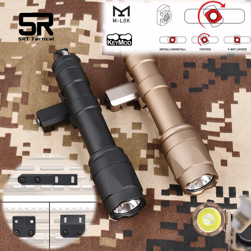 WADSN M600U M300C Tactical Flashlight M-Lok Keymod Rail Offset Mount Base Hunting Weapon Gun Light M300 M600 Airsoft Accessories